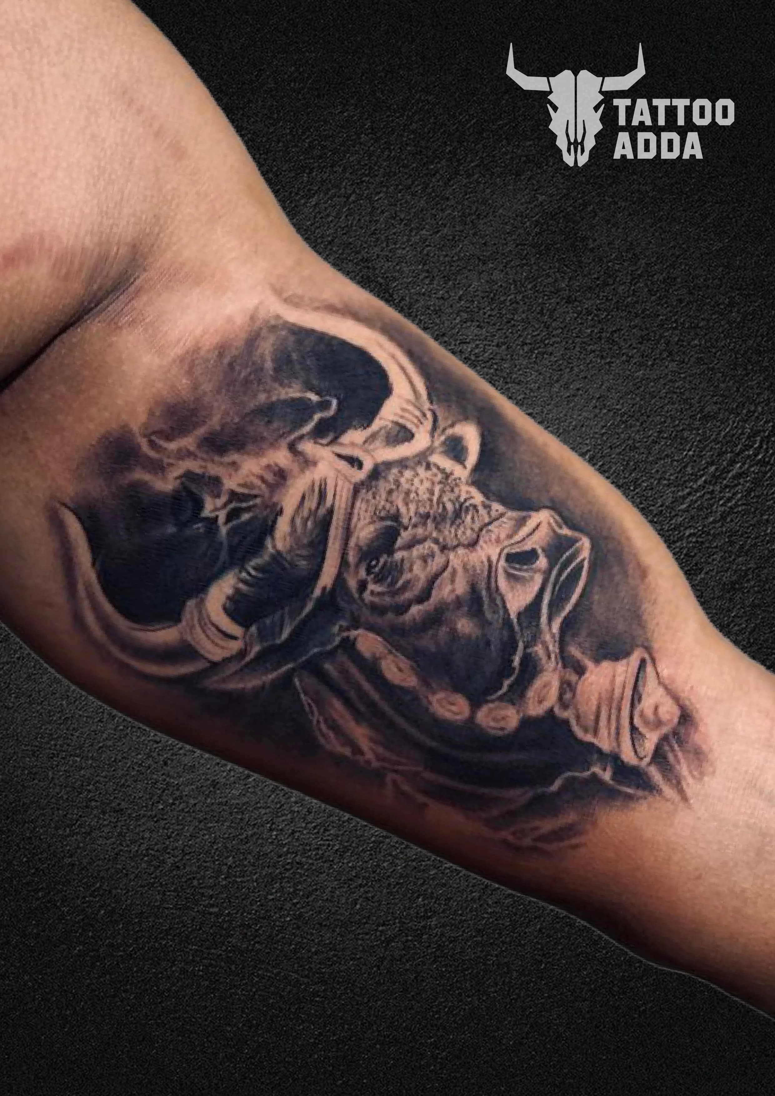 Nandi Maharaj Full Bicep — Tattoo Adda