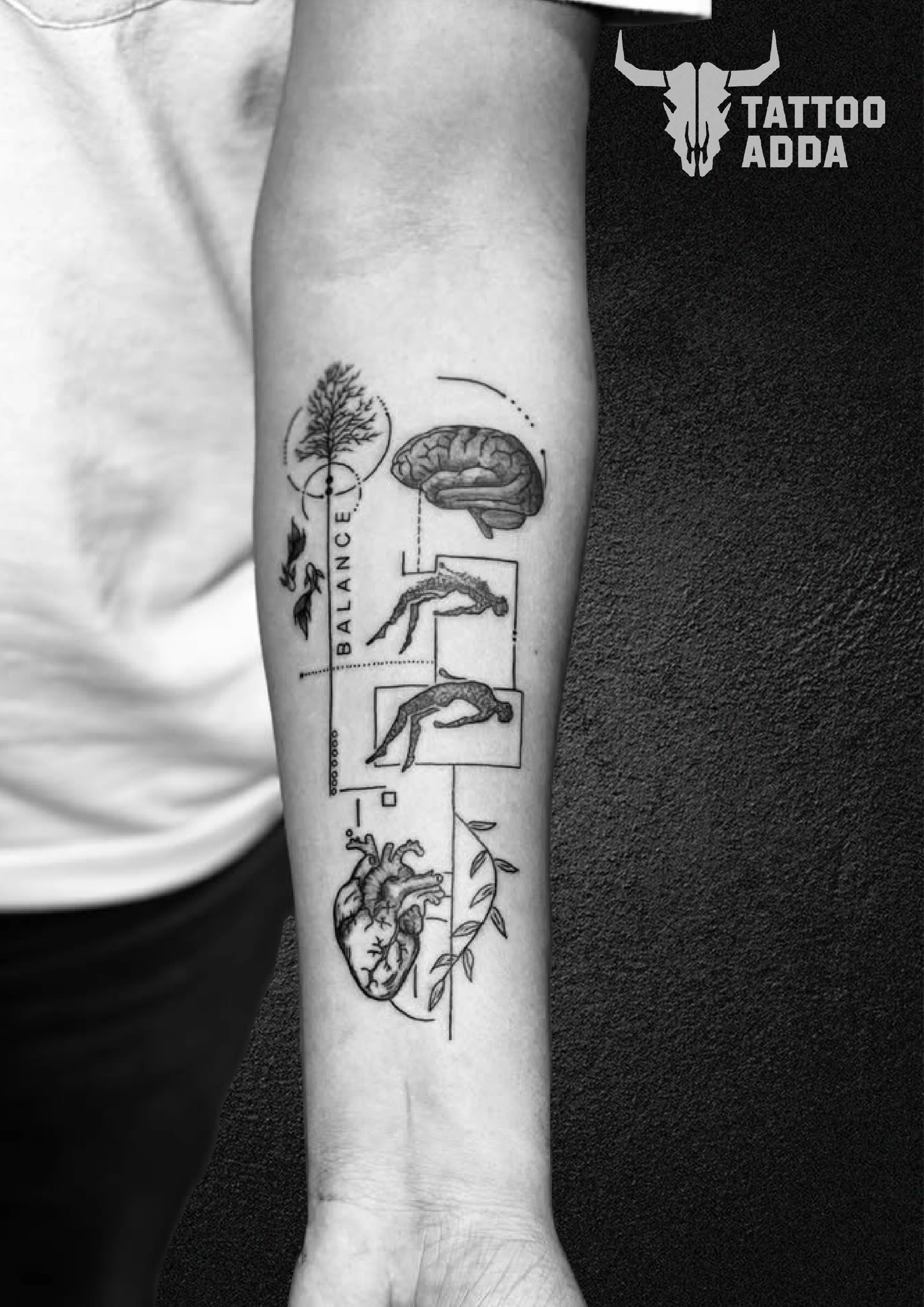 Artistic Brain With Heart — Tattoo Adda
