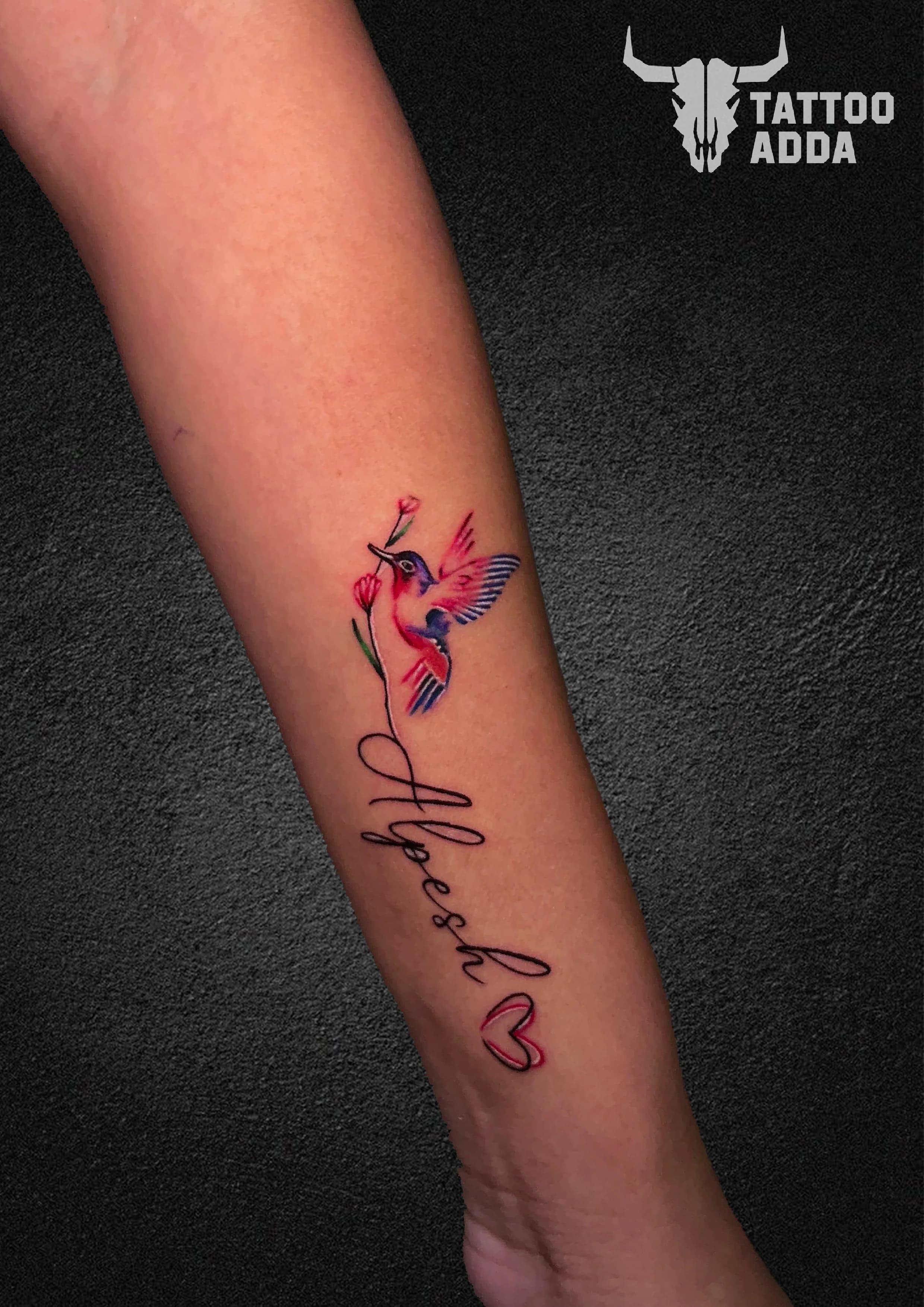 Bird With Name — Tattoo Adda