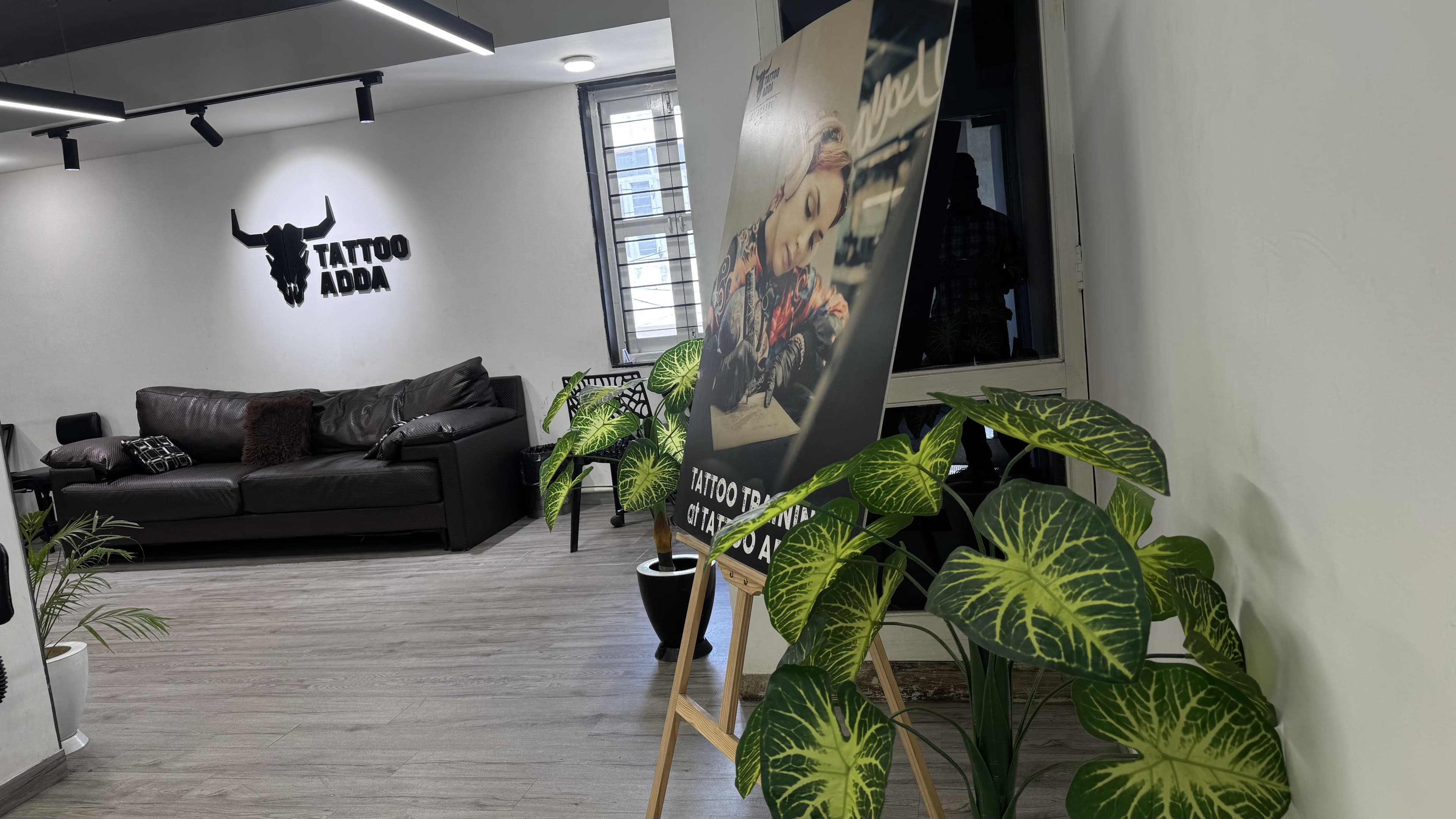 Relaxing waiting area with refreshments